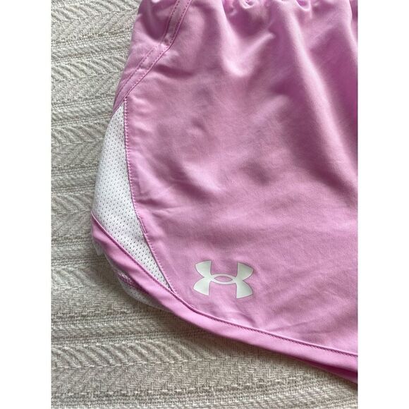 Under Armour GIRL’S YLARGE Pink FlyBy Shorts - Picture 3 of 8